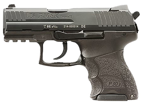 [642230269293] HK 81001108 P30SK V3 Sub-Compact Frame 9mm Luger 10+1 3.27" Black Steel Barrel, Black Cerakote Serrated Steel Slide, Black Polymer Frame w/Picatinny Rail, Ambidextrous