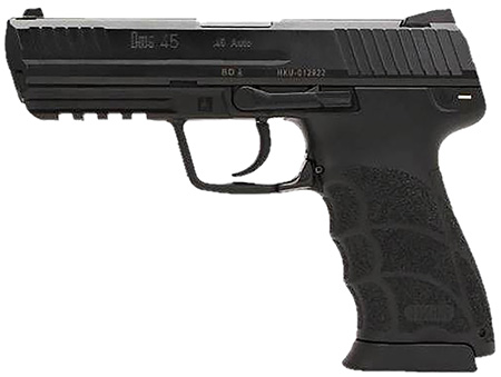 [642230269378] HK 81001114 HK45 V7 LEM .45 ACP DAO 10+1 4.46" Black Polygonal Rifled Barrel, Black Cerakote Serrated Steel Slide, Black Polymer Frame w/Picatinny Rail, Ambidextrous