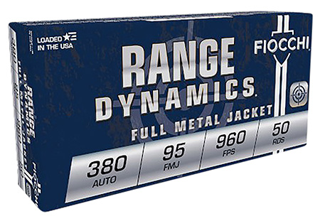 [762344001852] Fiocchi 380AP Range Dynamics  380ACP 95gr Full Metal Jacket 50 Per Box/20 Case