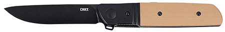 [794023572032] CRKT 5720B Bamboozled  3.34" Folding Plain Black Oxide D2 Steel Blade, Bronze/Black G10/SS Handle