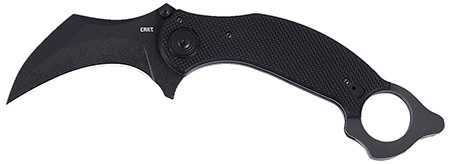 [794023263503] CRKT 2635 DU Hoc Deadbolt 3.62" Fixed Karambit Plain Black Powder Coated D2 Steel Blade, Black G10 Handle