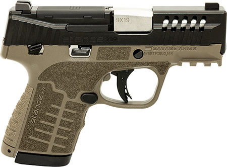 [011356670557] Savage Arms 67055 Stance XR 9mm 13+1 3.20" Natural Black Nitride Ported Stainless Steel Slide FDE Glass Filled Nylon Grip Ambidextrous