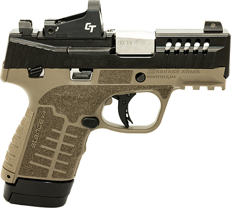 [011356670571] Savage Arms 67057 Stance XR 9mm 13+1 3.20" Natural Black Nitride Ported Stainless Steel Slide FDE Glass Filled Nylon Grip Ambidextrous