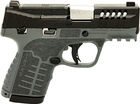 [011356670588] Savage Arms 67058 Stance XR 9mm 13+1 3.20" Natural Black Nitride Ported Stainless Steel Slide Gray Glass Filled Nylon Grip Ambidextrous