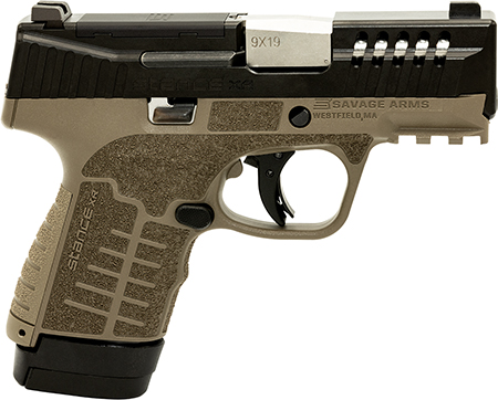 [011356670649] Savage Arms 67064 Stance XR 9mm 13+1 3.20" Natural Black Nitride Ported Stainless Steel Slide FDE Glass Filled Nylon Grip Ambidextrous