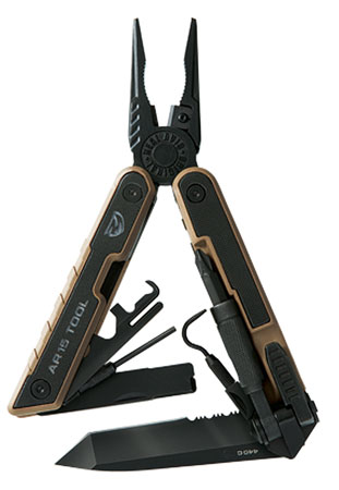[813119011481] Real Avid AVAR15T AR15  440C SS Part Serrated Blade Black G10 Handle AR Platform