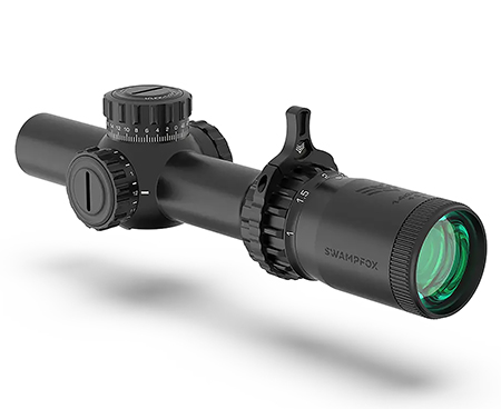 [889157002781] Swampfox Optics THK14241GF Tomahawk II  Black 1-4x 24mm 30mm Tube Bright Fiber Optic Green Reticle