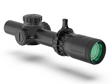 [889157002811] Swampfox Optics THK16241RF Tomahawk II  Black 1-6x 24mm 30mm Tube Bright Fiber Optic Red Reticle