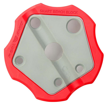 [813119012129] Real Avid AVSBBLK Smart Bench Block Red/Silver Handgun 1911