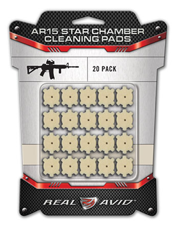 [813119011450] Real Avid AVAR15CP Star Chamber Cleaning Pads 223 Rem/5.56x45mm NATO Wool 20 Per Pkg