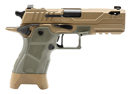[850055310391] Oa Defense OA2311CPROPLSHDSPRT17 2311 Compact Pro Plus Kit 9x19 17rd 4.25" Black DLC Ported Barrel High Desert Sage Optic Ready 17-4 Stainless Steel Slide High Desert Sage Polymer Grip Ambidextrous