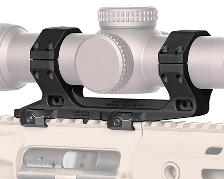 [850022282195] Reptilia LLC 100153 AUS Optic Mount Black 7075-T6 Aluminum 34mm Tube Mil-Spec 1913 Picatinny Rail Mount