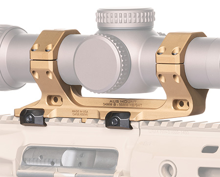 [850022282188] Reptilia LLC 100155 AUS Optic Mount FDE 7075-T6 Aluminum 34mm Tube Mil-Spec 1913 Picatinny Rail Mount