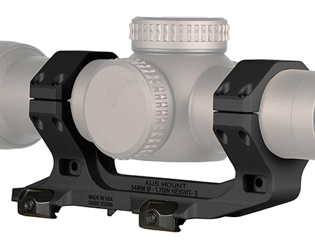 [850053448003] Reptilia LLC 100240 AUS Optic Mount Black 7075-T6 Aluminum 34mm Tube Mil-Spec 1913 Picatinny Rail Mount