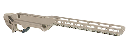 [840253801258] Timber Creek Outdoors ERCR7SAFDE Enforcer Rifle Chassis Flat Dark Earth Aluminum SA Rem700 Action Right