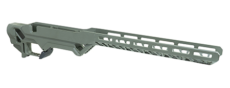 [840253801265] Timber Creek Outdoors ERCR7SAOD Enforcer Rifle Chassis OD Green Aluminum SA Rem700 Action Right