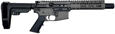 [697067877906] Black Rain Ordnance BRO24102501 Spec15  556 NATO 7" Black Nitride Steel Barrel, Tungsten Gray Cerakote Receiver, Black Stock