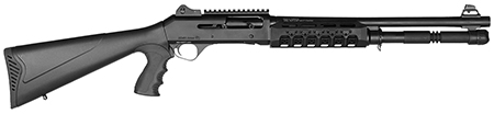 [810065120748] Four Peaks Imports 12074 AKSA Arms S4 12 Gauge 3" 5+1 18.50" Chrome Plated 7075-T6 Aluminum Receiver Black Synthetic Stock