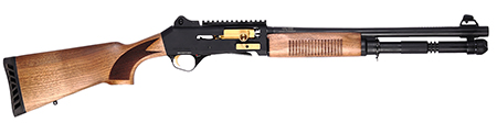 [810065120779] Four Peaks Imports 12077 AKSA Arms S4 12 Gauge 3" 5+1 18.50" Chrome Plated 7075-T6 Aluminum Receiver Wood Stock