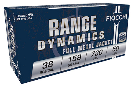 [762344000992] Fiocchi 38G Range Dynamics  38Special 158gr Full Metal Jacket 50 Per Box/20 Case