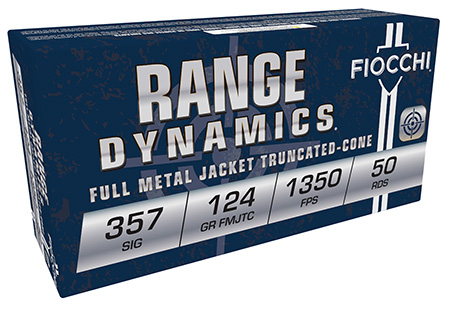 [762344028156] Fiocchi 357SIGAP Range Dynamics  357Sig 124gr Full Metal Jacket 50 Per Box/20 Case