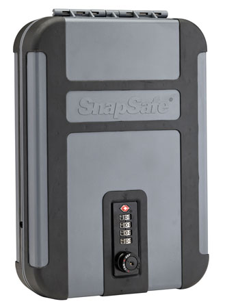 [851529004723] SnapSafe 75241 TrekLite Lock Box XL Combination Entry Gray Polycarbonate Holds 1 Handgun 10" W x 7" H x 2" D