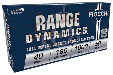 [762344701271] Fiocchi 40SWD Range Dynamics  40S&W 180gr Full Metal Jacket Truncated Cone 50 Per Box/20 Case
