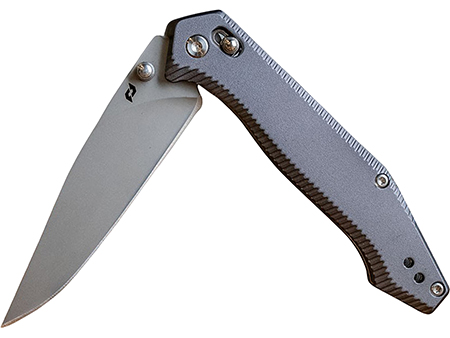 [198700000625] Schrade 1215384   3.40" Folding Drop Point Plain Stainless Steel Blade, Black Aluminum Handle