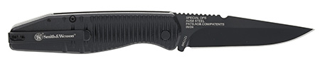 [198700000472] Smith  &  Wesson Knives 1215357 Special Ops  Full Size 3.40" Folding Drop Point Plain AUS-8A SS Blade Aluminum Handle