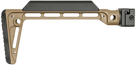 [812102035312] Midwest Industries MIMINSFFDE Minimalistic Side Folding Stock Flat Dark Earth 6061 Aluminum Folding