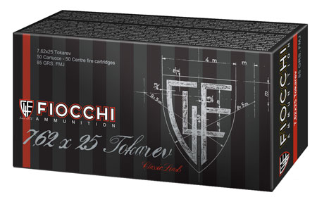 [762344042626] Fiocchi 762TOK Heritage  7.62x25mmTokarev 88gr Full Metal Jacket 50 Per Box/20 Case