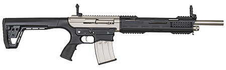 [723551440322] Tokarev USA 21000102 TAR MP 12 Gauge Semi-Auto 3" 5+1 18.50" Electroless Nickel Stainless Steel Barrel, Electroless Nickel Aluminum Receiver w/Picatinny Rail, M-LOK Handguards, Black Polymer Stock