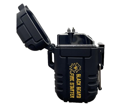 [860006832476] Black Beard Fire Starters ARC Arc Arc Lighter Black Includes USB Charging Cord