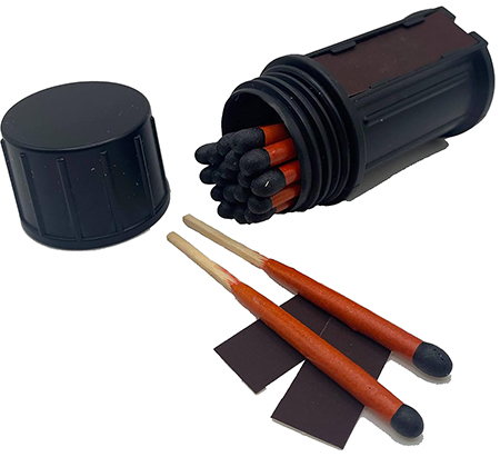 [860006832414] Black Beard Fire Starters MAT Stormproof Matches  Black/Red 3" Long 20 Matches