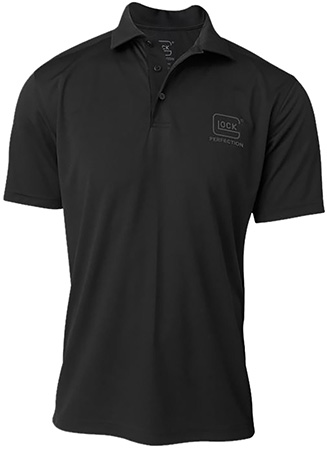 [764503058356] Glock AP96214 Glock Perfection Polo  Black Polyester Mesh Short Sleeve XL