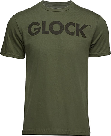 [764503057526] Glock AP96159 Caliber Tee  Military Green Ringspun Cotton Short Sleeve XL