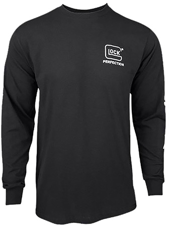 [764503056574] Glock AP96100 Perfection Long Sleeve Tee Black Pre-Shrunk Cotton Long Sleeve Large