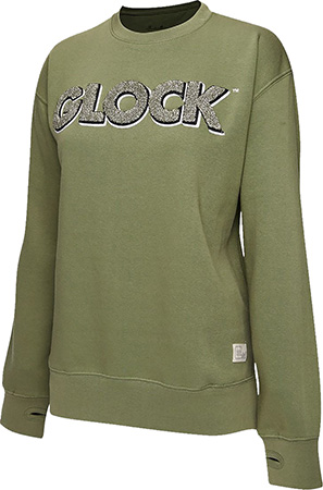 [764503059544] Glock AP96263 Crewneck Raglan Fleece Olive Cotton/Polyester Long Sleeve XL