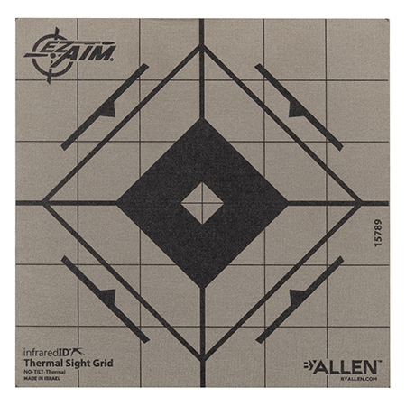 [026509076889] Allen 15789 Thermal Target  Sight-In Grid Hanging Paper 6" x 6" Black/Gray