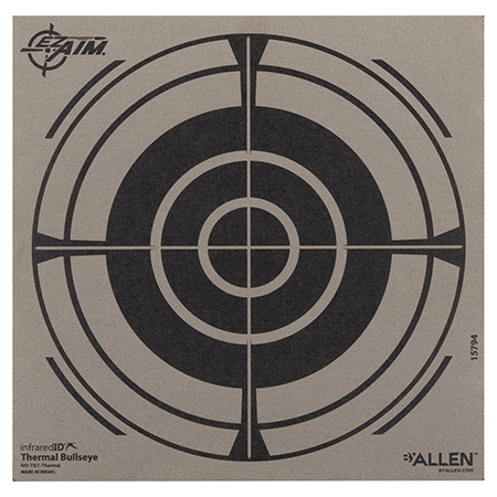 [026509076896] Allen 15794 Thermal Target  Bullseye Hanging Paper 8" x 8" Black/Gray