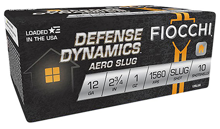 [762344704067] Fiocchi 12SLUG Defense Dynamics Aero 12Gauge 2.75" 1oz RifledSlug Shot 10 Per Box/25 Case