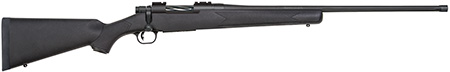 [015813282437] Mossberg 28243 Patriot  Full Size 6.5 PRC 4+1 24" Matte Blued Fluted Threaded Barrel, Drilled  &  Tapped Matte Blued Stainless Steel Receiver, Black Fixed Synthetic Stock