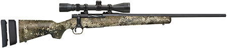 [015813282574] Mossberg 28257 Patriot Super Bantam w/Optic 350 Legend 4+1 22" Matte Blued Fluted Threaded Barrel, Matte Blued Drilled  &  Tapped Receiver, Adj LOP TrueTimber Strata Synthetic Stock, 3-9x40mm Duplex