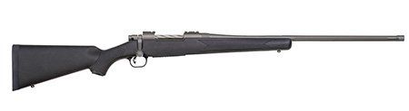 [015813282598] Mossberg 28259 Patriot  Full Size 450 Bushmaster 4+1 20" Stainless Cerakote Fluted Threaded Barrel, Drilled  &  Tapped Stainless Cerakote Receiver, Black Fixed Synthetic Stock