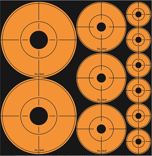 [709779907175] Pro-Shot ASSORTEDDOT Peel  &  Stick Target Dots Black/Orange 10 Pack
