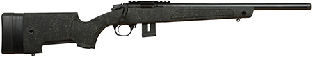 [043125110179] Bergara Rifles BMR009 BMR-X  22 WMR 10+1 18" Blued Heavy Threaded Barrel, Blued Picatinny Rail Receiver, Adj LOP Green w/Black Webbing Synthetic Stock
