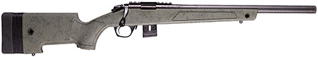 [043125110209] Bergara Rifles BMR012 BMR-X Carbon Fiber 17 HMR 10+1 18" Carbon Fiber Threaded Barrel, Black Cerakote Picatinny Rail Steel Receiver, Adj LOP Black w/Green Webbing Synthetic Stock