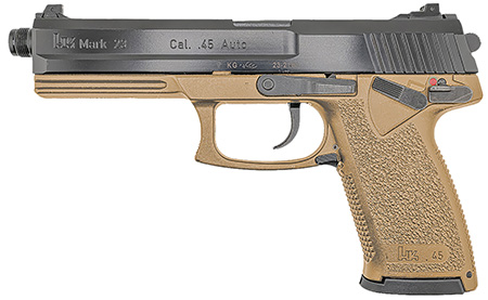 [642230267343] HK 81000868 Mark 23  45 ACP 12+1 5.87" Black Threaded Barrel, Black Cerakote Serrated Steel Slide, Flat Dark Earth Polymer Frame w/Accessory Rail