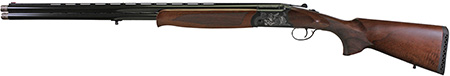 [737278253394] Iver Johnson Arms IJ60020 IJ600  20 Gauge Break Open 3" 2rd 28" Over/Under Vent Rib Barrel, Matte Black Chromed w/Engraving Steel Receiver, Fixed Walnut Checkered Wood Stock  &  Forend