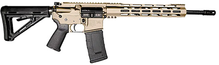 [810035756458] Diamondback DB1718B062 DB15  300 AAC Blackout 30+1 16" Black Nitride Threaded Barrel, Flat Dark Earth Cerakote Aluminum/Carbon Receiver w/Picatinny Rail Receiver, M-LOK Handguard, Magpul MOE Grip